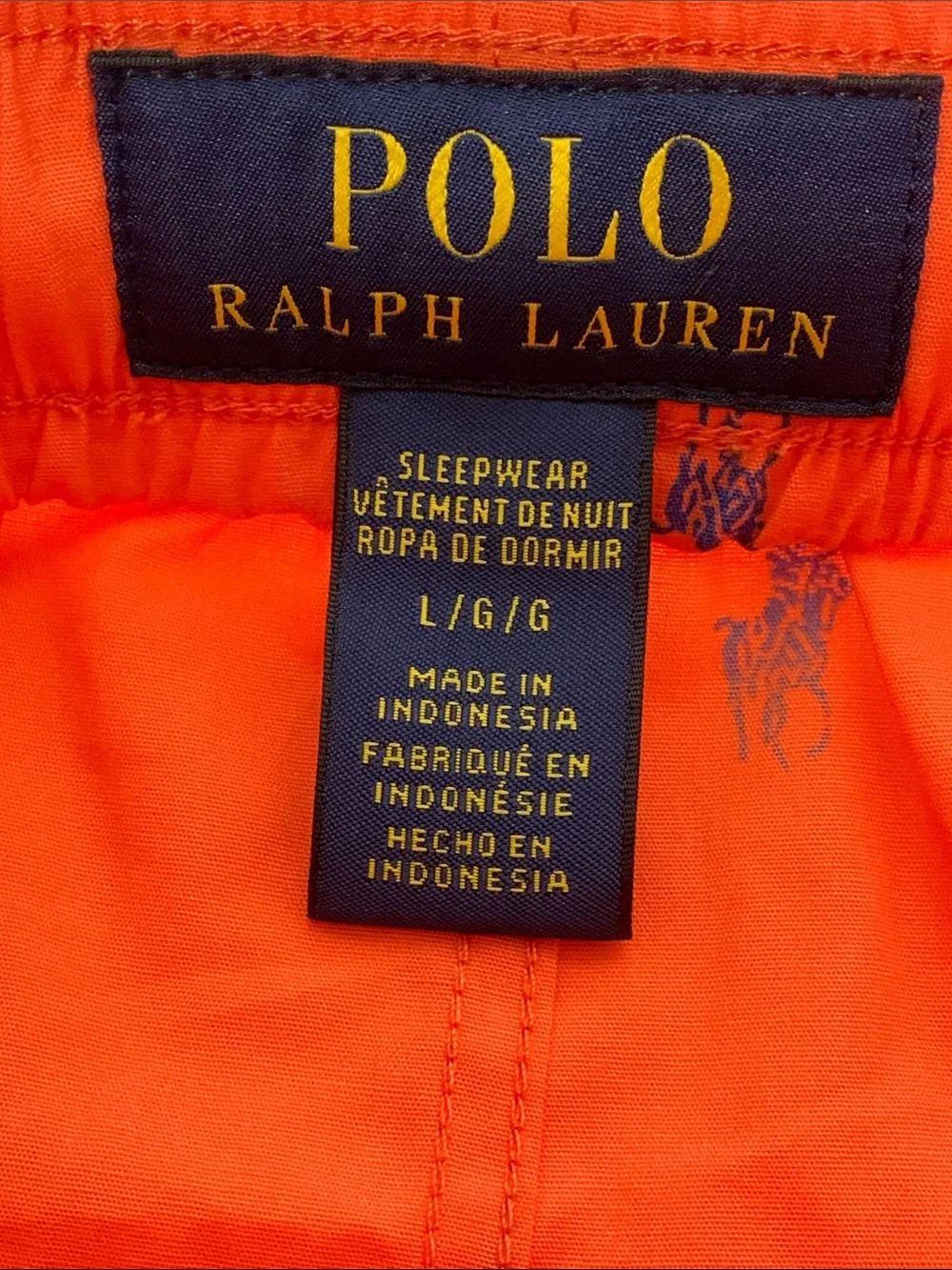 Polo Ralph Lauren Men’s Boxer Underwear Sz L Polo Horse Shorts Orange NWT